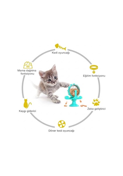 Akıllı Kedi Oyuncağı & Yavaş Besleme Özellikli İnteraktif Zeka Geliştirici Mama Dağıtıcı