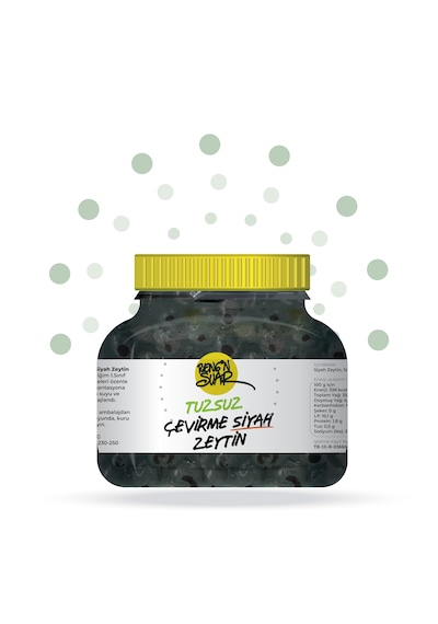 Çevirme Tuzsuz Siyah Zeytin 1200 G - 2025 Hasatı