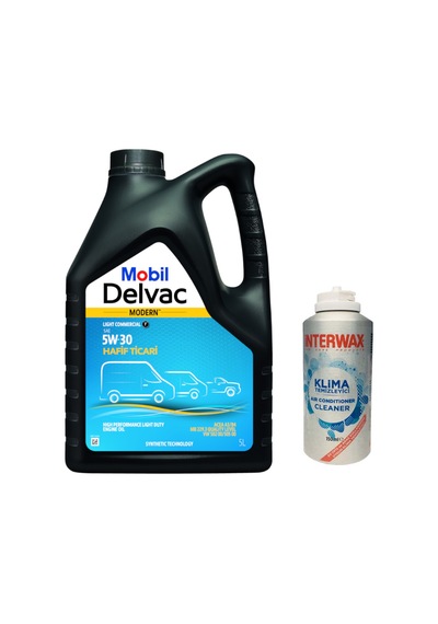 Mobil Delvac Modern Light Commercial T 5W-30 Motor Yağı 5 L + İnterwax Klima Temizleyici 150 ML
