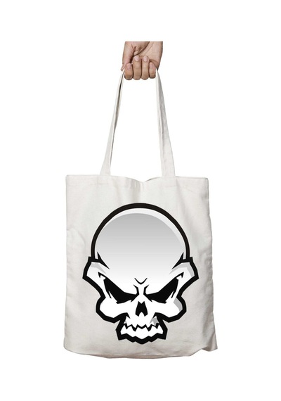 Art Hediye Skull-transparent İki Tarafı Kalıcı Baskılı Yıkanabilir Okul Plaj Omuz Bez Çantası Çok Renkli