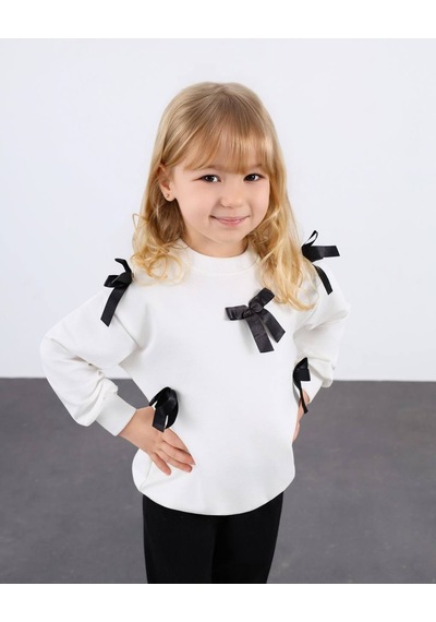 Miniko Kids Kız Çocuk Bayramlık Fiyonk Detaylı 2li Takım Siyah