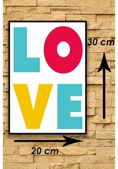 Love Yazı Çerçeve Görünümlü Ahşap Mdf Tablo Modeli, Oturma Odası, Salon, Ofis, Yatak Odası Dekoru
