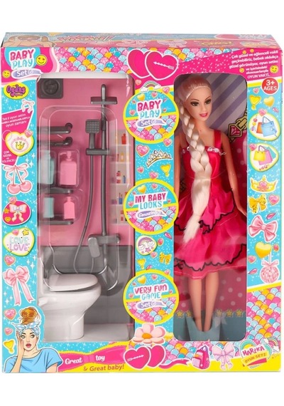 Mey İthalat Oyd-02387 Bebek Ve Banyo Oyun Seti - Oyuncak