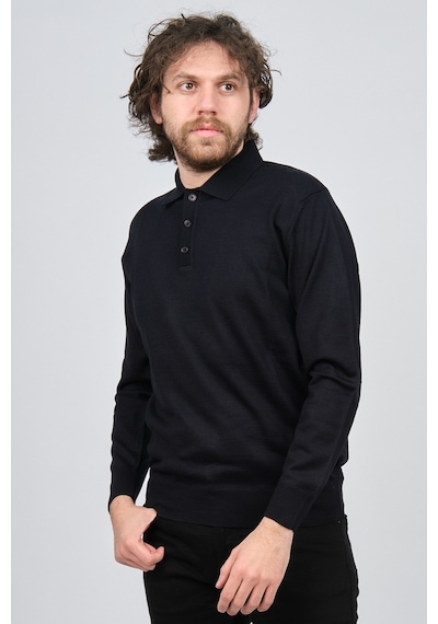 Pave Erkek Polo Yaka Yün Kazak 4538004 Lacivert Lacivert