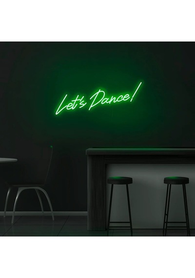 Let's Dance Yazılı Neon Tabela Yeşil
