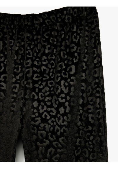 Koton Leopar Desenli Geniş Paça Yılbaşı Pantolon Siyah 6wkg40215ak Siyah