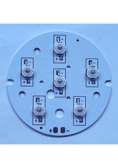 Tek Renk Yuvarlak 6 Lı Power Led 70Mm Led Bar Pcb