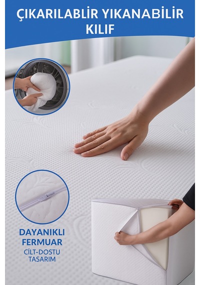 Miralay Çok Fonksiyonlu Ortopedik Bacak Yükseltme, Kan Akışı Hızlandırma Yastığı Beyaz