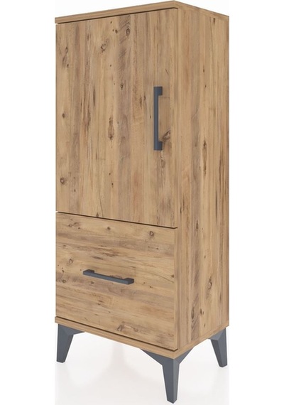 Arges Komodin 2 Raflı Tek Çekmeceli Tek Kapaklı 44x30x106 Çam-çam Atlas Çam