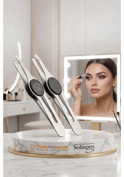 Transformacion Profesyonel Kaş Cımbızı 2'li Set Çelik Düz Uçlu Tüy Alma Cımbızı Solingen Professional 718965