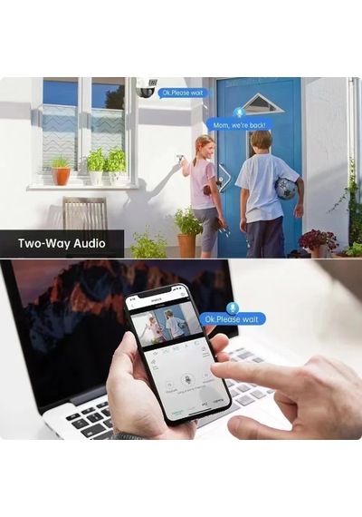 Qasul 4k 8mp Güvenlik Kamerası Wıfı Çift Lens Açık Akıllı Ev Koru