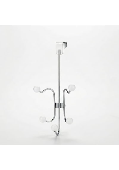Orret Home 5 Kancalı Tekli Amerikan Kapı Arkası Krom Askılık Kapıya Asılabilir Metal Askı, Kapı Üstü Askılık, Bornoz Havlu Çanta Askısı, Parlak Krom Organizer Krom 50cm
