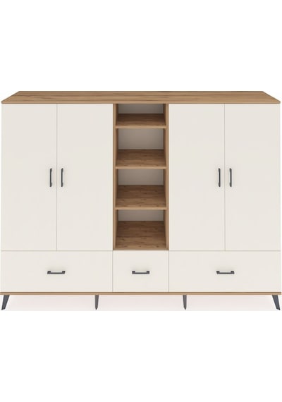 Hyperion Dolap 12 Raflı 3 Çekmeceli 4 Kapaklı 220x44x163 Çam-ayta Çam-aytaşı