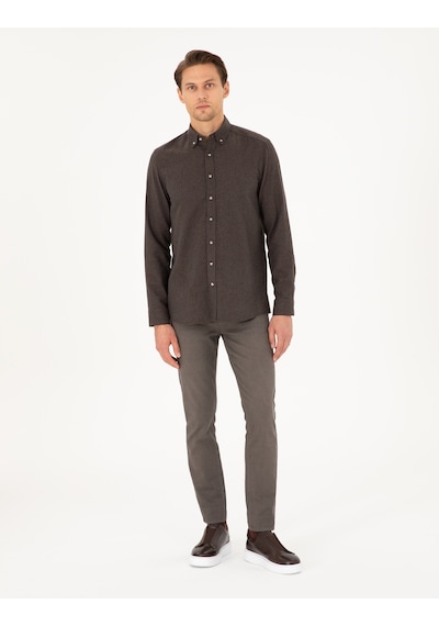 Pierre Cardin Erkek Kahverengi Gömlek Desenli 50298570-vr029 Kahverengi