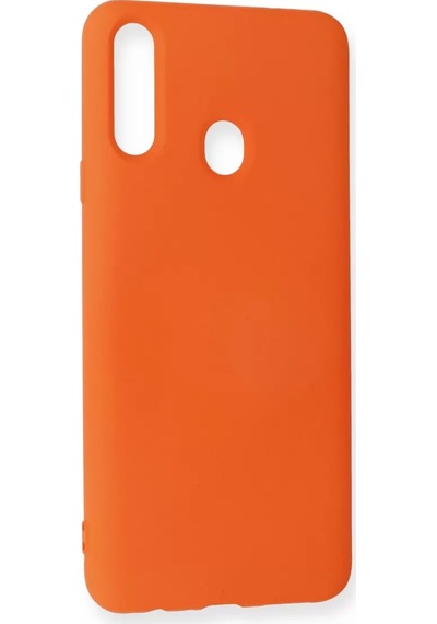 Newface Samsung Galaxy A20s Kılıf Nano İçi Kadife Silikon - Turuncu