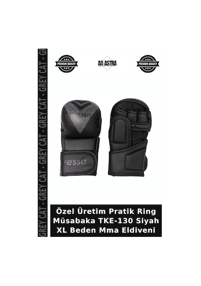 Özel Üretim Pratik Ring Müsabaka Tke-130 Siyah Xl Beden Mma Eldiveni