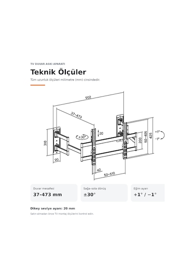 Npo Std9346 Ağır Hizmet Tipi Köşe-kenar Uyumlu 55-90" 80kg Destekli Haraketli Slim Tv Askı Aparatı Diğer Npo Std9346 Ağır Hizmet Tipi Köşe-kenar Uyumlu 55-90" 80kg Destekli Haraketli Slim Tv Askı Aparatı Diğer