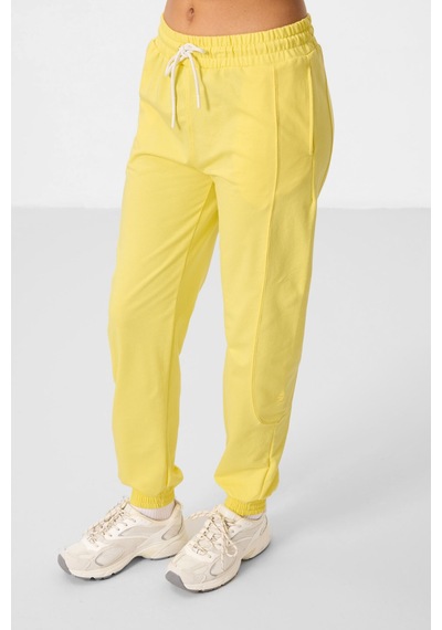 Limon O Yaka Basic Oversize Kadın Eşofman Tunik Takım - 95347 Sarı