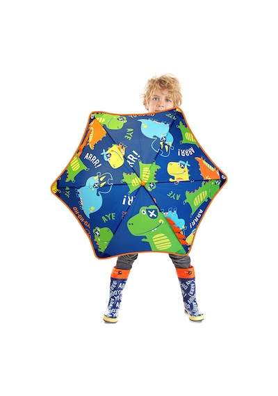 Denokids Erkek Çocuk Dinozor Desenli Lacivert Şemsiye Tek Beden