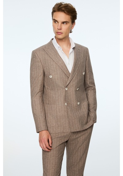 Morven Erkek Kahve Keten Trend Çizgili Slim Fit Sivri Yaka Kruvaze Takım Elbise 26ys001004400 Kahve Morven Erkek Kahve Keten Trend Çizgili Slim Fit Sivri Yaka Kruvaze Takım Elbise 26ys001004400 Kahve