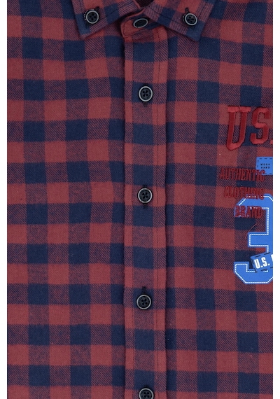 U.S. Polo Assn. Erkek Çocuk Kırmızı Gömlek Desenli 50309718-vr171 Basıc Kırmızı