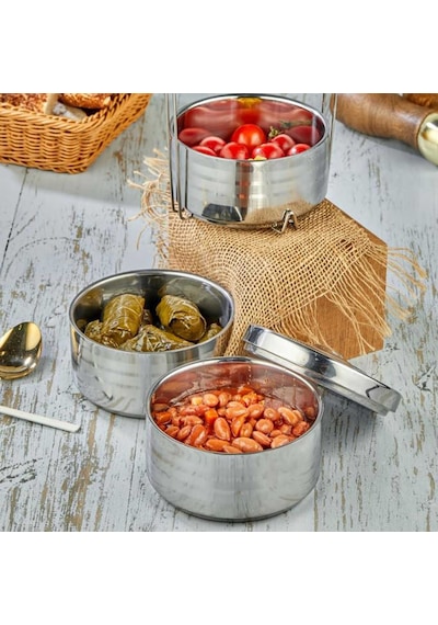 Cooker 3 Lü Çelik Sefer Tası Iç-Dış Paslanmaz Çelik Yk1091