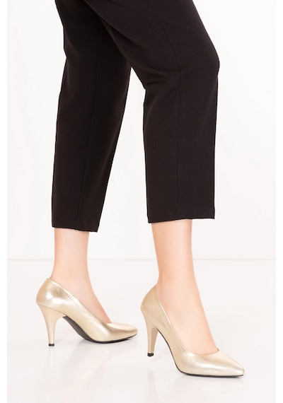 Gondol Hakiki Deri Stiletto-vdt.25 Dore Altın