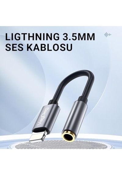 Lightning To 3.5mm Örgülü Kulaklık Dönüştürücü Adaptör