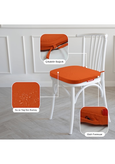 Xpermate Standartfit Oval Sandalye Minderi 42x42x5 Kremit