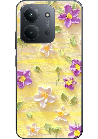 Redmi 15c Uyumlu Mor Papatyalar Baskılı Silikon Kılıf Renkli