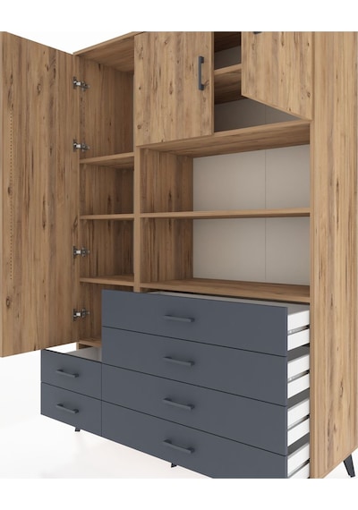 Hyperion Dolap 8 Raflı 6 Çekmeceli 3 Kapaklı 132x44x195 Çam-çam/antrasit Atlas Çam/antrasıt Hyperion Dolap 8 Raflı 6 Çekmeceli 3 Kapaklı 132x44x195 Çam-çam/antrasit Atlas Çam/antrasıt