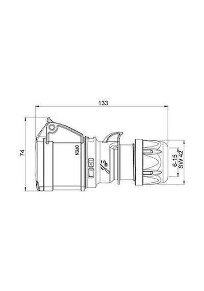 Mete Enerji 3x16a. Ip44 Uzatma Prizi 110v.4h Vidalı Bağlı 406421v