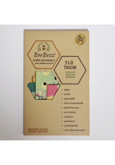 Beebezz 3'lü Set / Kediler Kedi Desenli