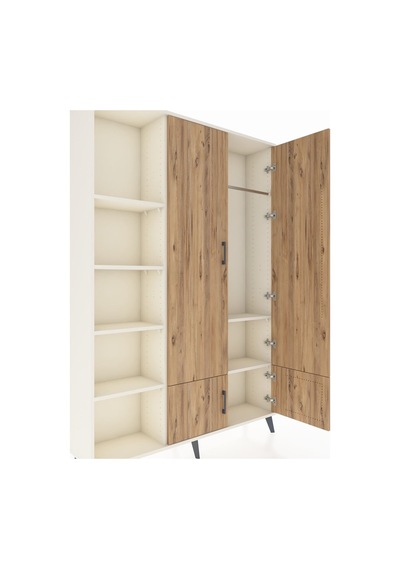 Arges Dolap 6 Raflı 4 Kapaklı Tek Askılı 132x30x195 Aytaşı-ça... Aytaşı