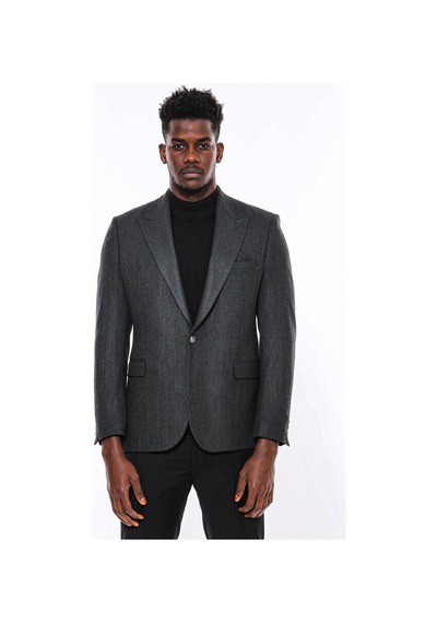 Wessi Slim Fit Desenli Yeşil Erkek Ceket Yeşil