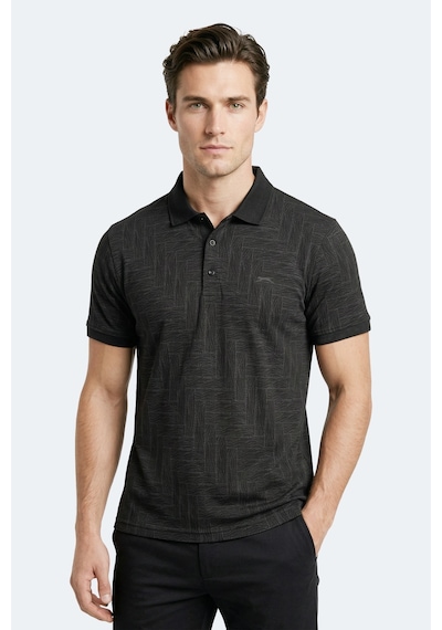 Slazenger Zany Erkek Polo Yaka Siyah Tişört
