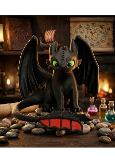 Ejderhanı Nasıl Eğitirsin Gecenin Öfkesi Siyah Ejderha 11 Cm Toothless-yeşil Gözlü