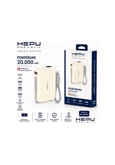 Hepu Armor Series Hp-ap04y 20.000 Mah Qualcomm Quick Charge 3.0 D