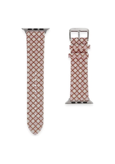 Newface Apple Watch 38mm Karo Motif Kordon - Pembe Diğer