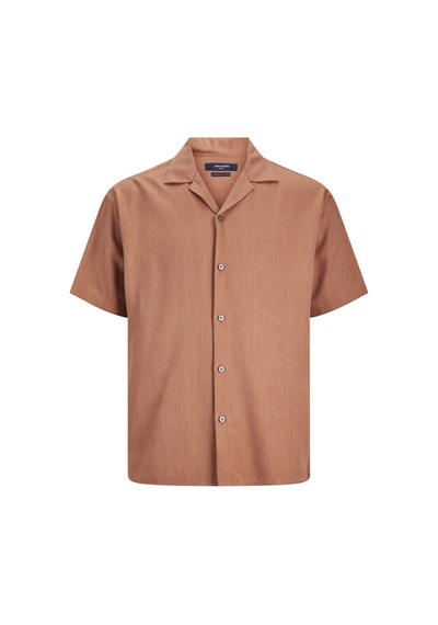 Jack & Jones Rahat Kesim Kısa Kollu Gömlek- Blujude 12231689 Amber Brown Kahverengi