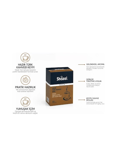 Shazel Hazır Türk Kahvesi Sade - 7 Gr X 12 Adet Kutu