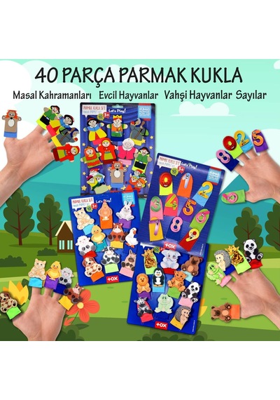 4 Set - 40 Parça Tox Masal Kahramanları. Rakamlar. Evcil ve Vahşi