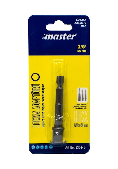 Master 530946 3/8" Lokma Adaptörü Hex Bits Saplı 65 Mm