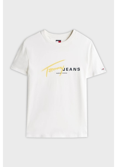 Tommy Jeans Erkek T Shirt Dm0dm20817 Ybl Beyaz Beyaz