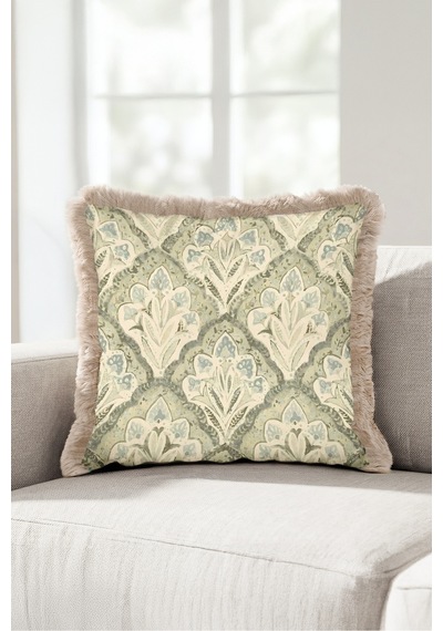 Damask Osmanlı Desenli Saçaklı Yastık Kılıfı-zarif Otantik Klasik Yeşil Krem Püsküllü Kırlent Kılıfı Kayıp Atlas Ritüel Damask Osmanlı Desenli Saçaklı Yastık Kılıfı-zarif Otantik Klasik Yeşil Krem Püsküllü Kırlent Kılıfı Kayıp Atlas Ritüel