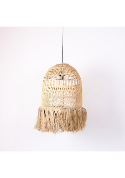 Rattan Meğri Avize 40x65 Cm Bej