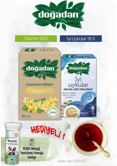 Doğadan Melisa Ve Hint Fesleğeni Ve Ihlamur Poşet Çay Ve Rosie Hediyeli