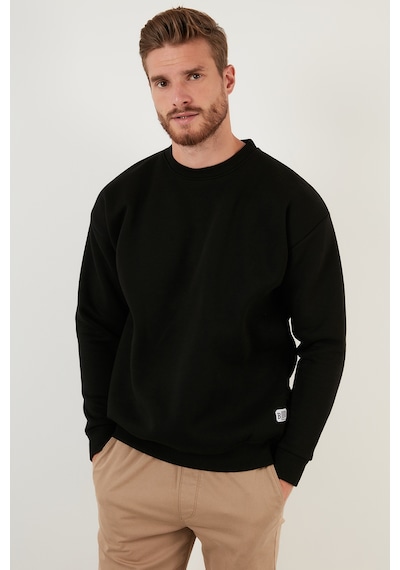 Buratti Regular Fit Bisiklet Yaka Şardonlu 2'Li Paket Erkek Sweat 5905255S2 Siyah-Siyah