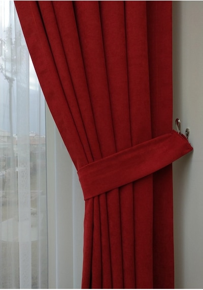 Evdepo Home Kırmızı Fon Perde Tek Kanat (536589338) Kırmızı