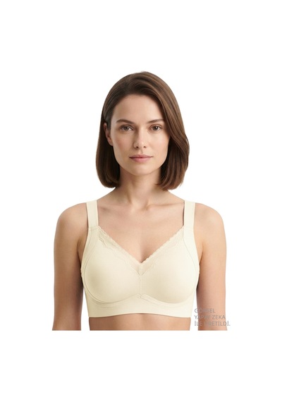 Cottonill Seamless Bra - Seravia Lazer Kesim Dantelli Minimizer Kadın Sütyen 3'lü Paket-2 Çok Renkli
